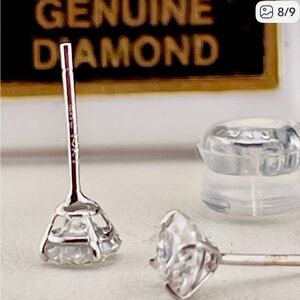1/2ct 14K Solid WHITE Gold Diamond studs earrings. Yellow Gold Certified